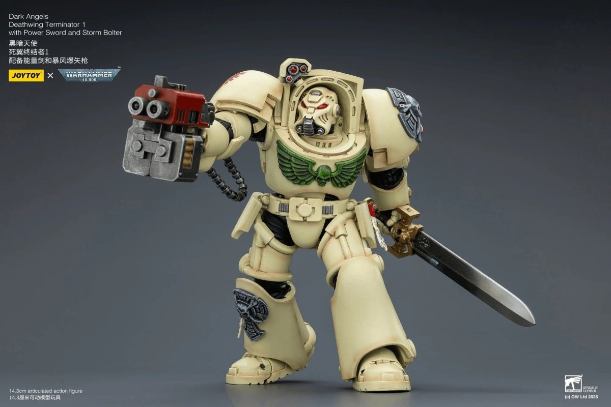 Joy Toy Warhammer 40k: Dark Angels Deathwing Terminator 1 with Power Sword and Storm Bolter 14cm - Loaded Dice