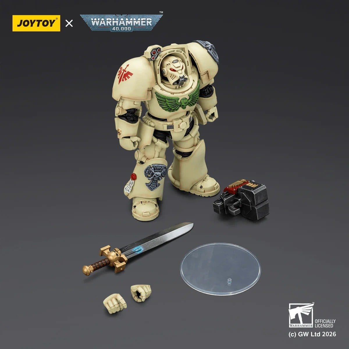 Joy Toy Warhammer 40k: Dark Angels Deathwing Terminator 1 with Power Sword and Storm Bolter 14cm - Loaded Dice