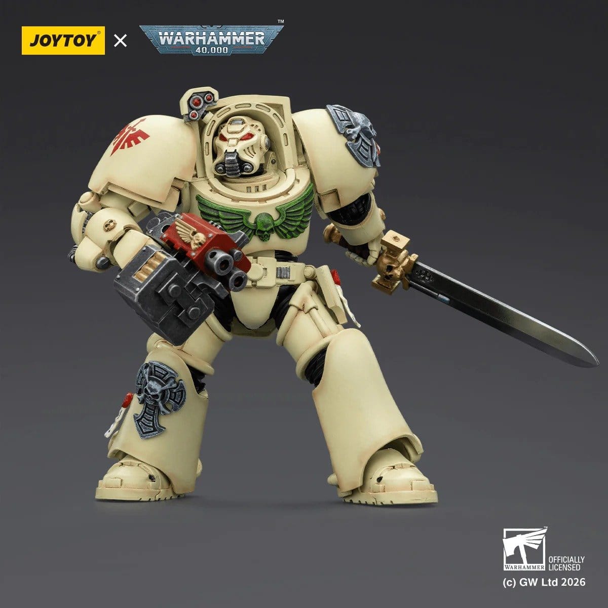 Joy Toy Warhammer 40k: Dark Angels Deathwing Terminator 1 with Power Sword and Storm Bolter 14cm - Loaded Dice