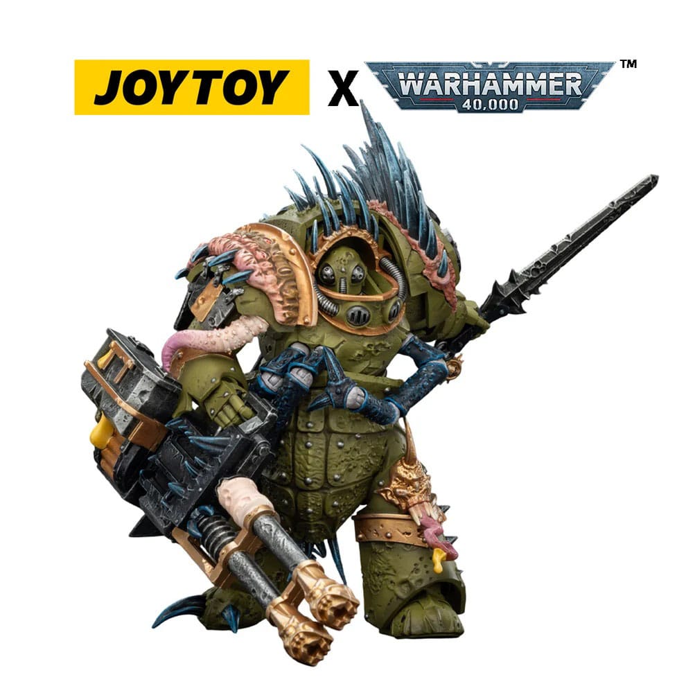 Joy Toy Warhammer 40k: Death Guard Blightlord Terminator 1 with Reaper Autocannon and Bubotic Blades 14cm - Loaded Dice