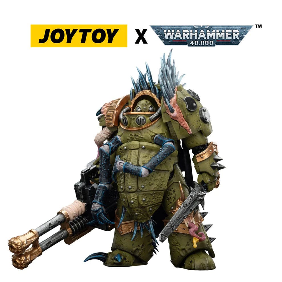 Joy Toy Warhammer 40k: Death Guard Blightlord Terminator 1 with Reaper Autocannon and Bubotic Blades 14cm - Loaded Dice