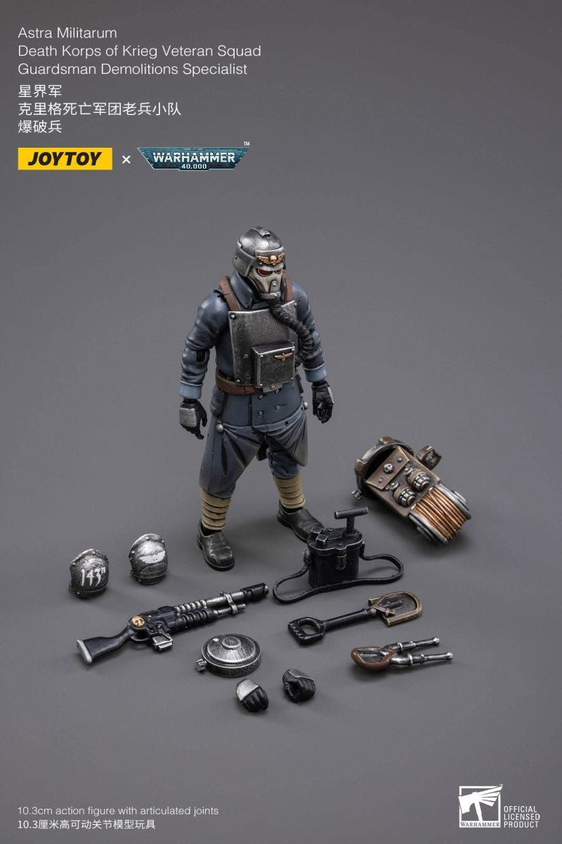 JoyToy Death Korps of Krieg Demolitions Specialist with all accessories laid out