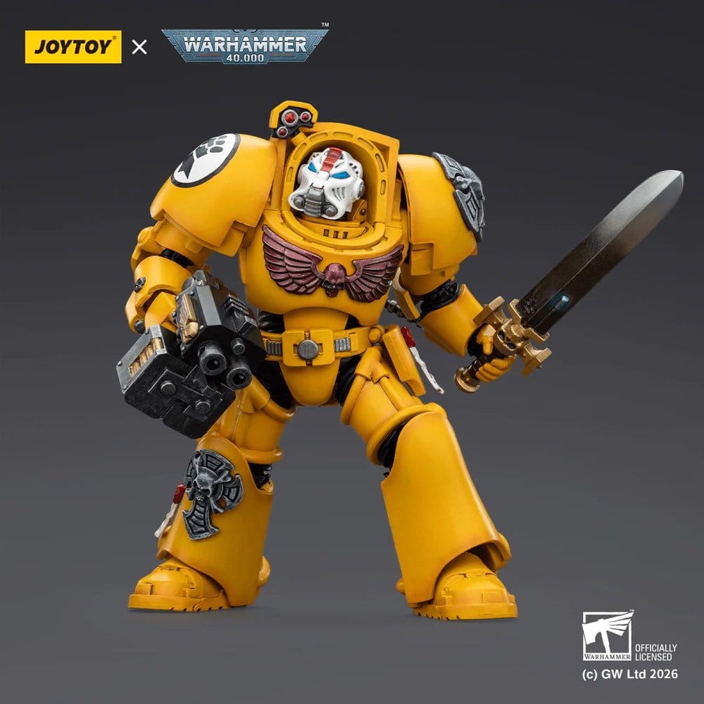 Joy Toy Warhammer 40k: Imperial Fists Terminator 1 with Power Sword and Storm Bolter 14cm - Loaded Dice