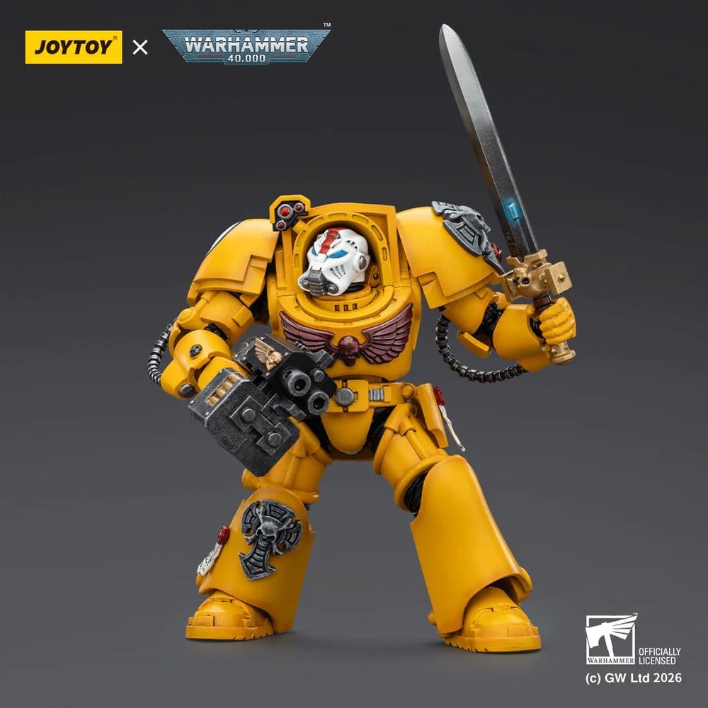 Joy Toy Warhammer 40k: Imperial Fists Terminator 1 with Power Sword and Storm Bolter 14cm - Loaded Dice