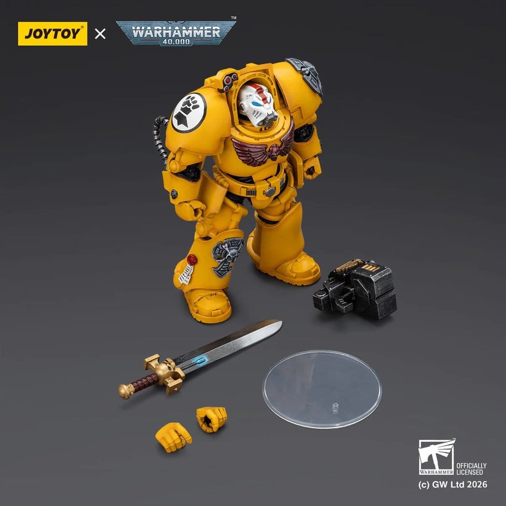 Joy Toy Warhammer 40k: Imperial Fists Terminator 1 with Power Sword and Storm Bolter 14cm - Loaded Dice