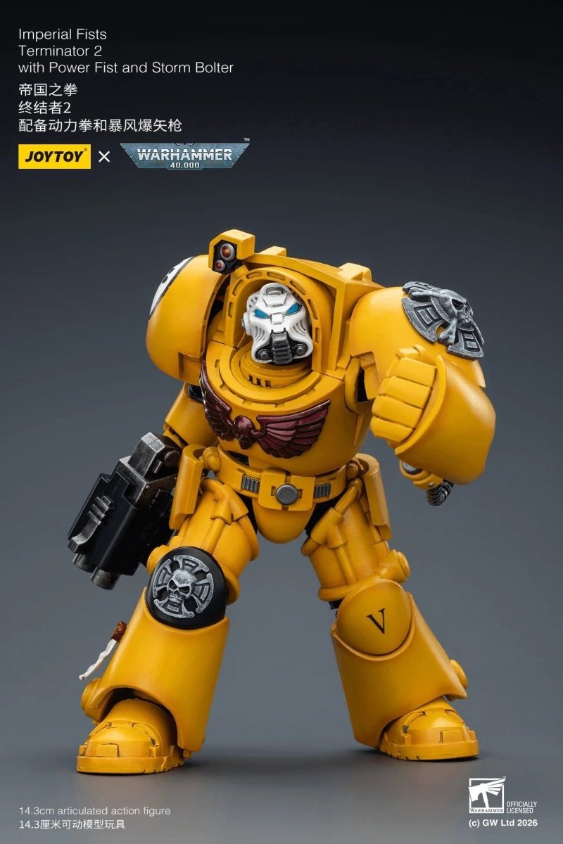 Joy Toy Warhammer 40k: Imperial Fists Terminator 2 with Power Fist and Storm Bolter 14cm - Loaded Dice