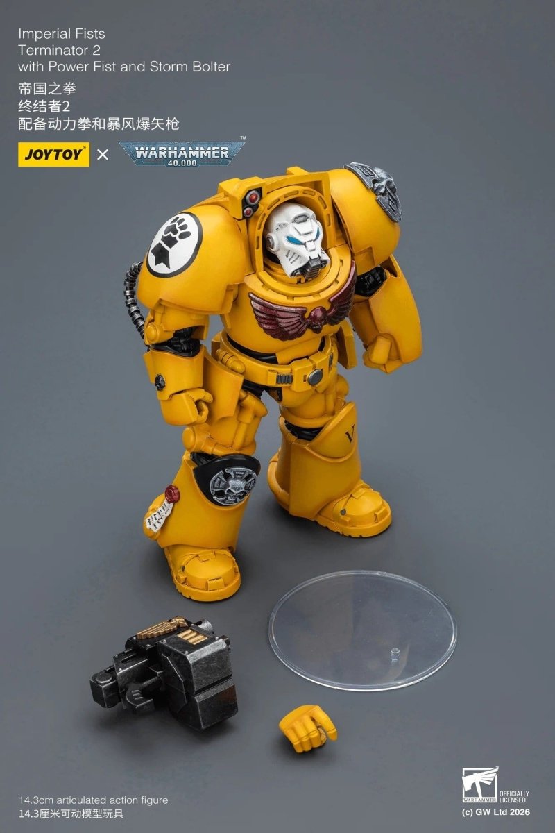 Joy Toy Warhammer 40k: Imperial Fists Terminator 2 with Power Fist and Storm Bolter 14cm - Loaded Dice