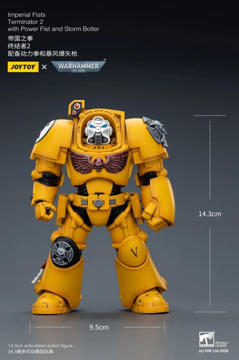 Joy Toy Warhammer 40k: Imperial Fists Terminator 2 with Power Fist and Storm Bolter 14cm - Loaded Dice