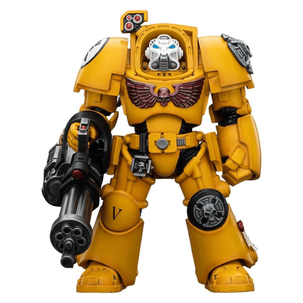 Joy Toy Warhammer 40k Imperial Fists Terminator with assault cannon and power fist, front view