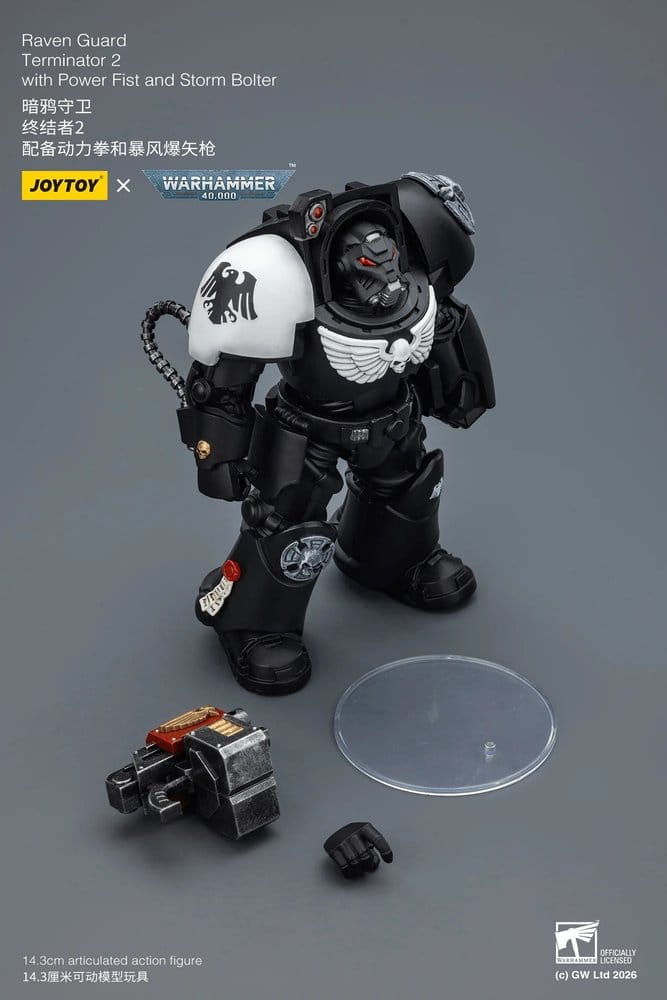 Joy Toy Warhammer 40k: Raven Guard Terminator 2 with Power Fist and Storm Bolter 14cm - Loaded Dice