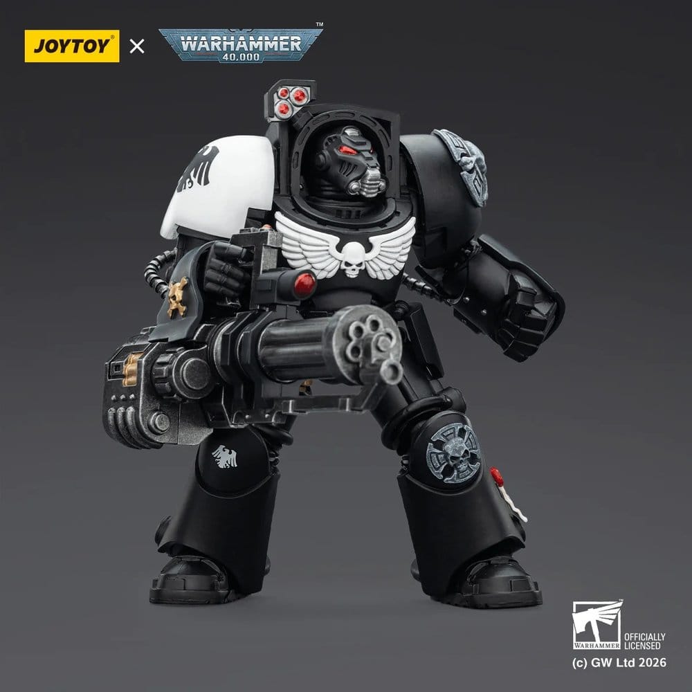 Joy Toy Warhammer 40k: Raven Guard Terminator 3 with Power Fist and Assault Cannon 14cm - Loaded Dice