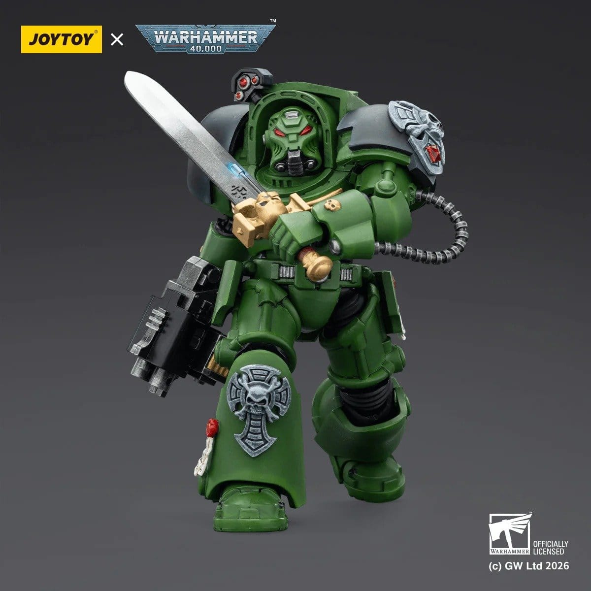 Joy Toy Warhammer 40k: Salamanders Terminator 1 with Power Sword and Storm Bolter 14cm - Loaded Dice