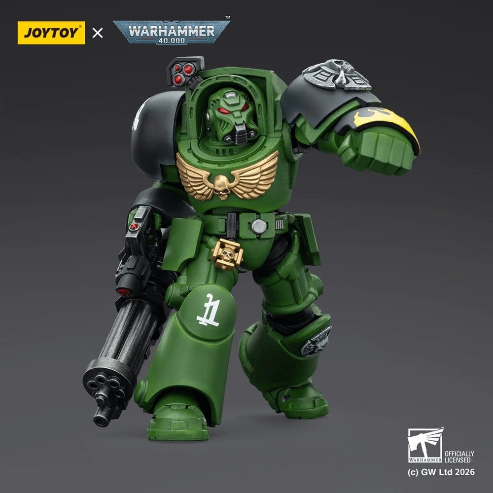 Joy Toy Warhammer 40k: Salamanders Terminator 3 with Power Fist and Assault Cannon 14cm - Loaded Dice