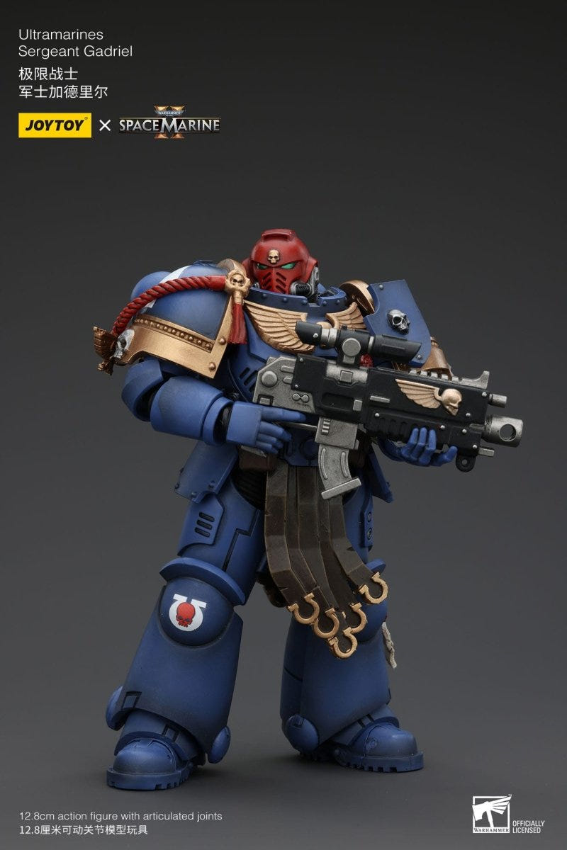 Joy Toy Sergeant Gadriel crouched and aiming a bolt rifle, helmeted