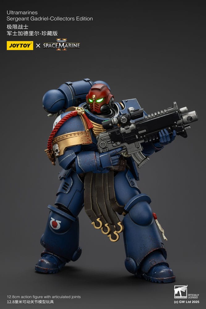 Joy Toy Sergeant Gadriel aiming a bolt rifle, dark backdrop