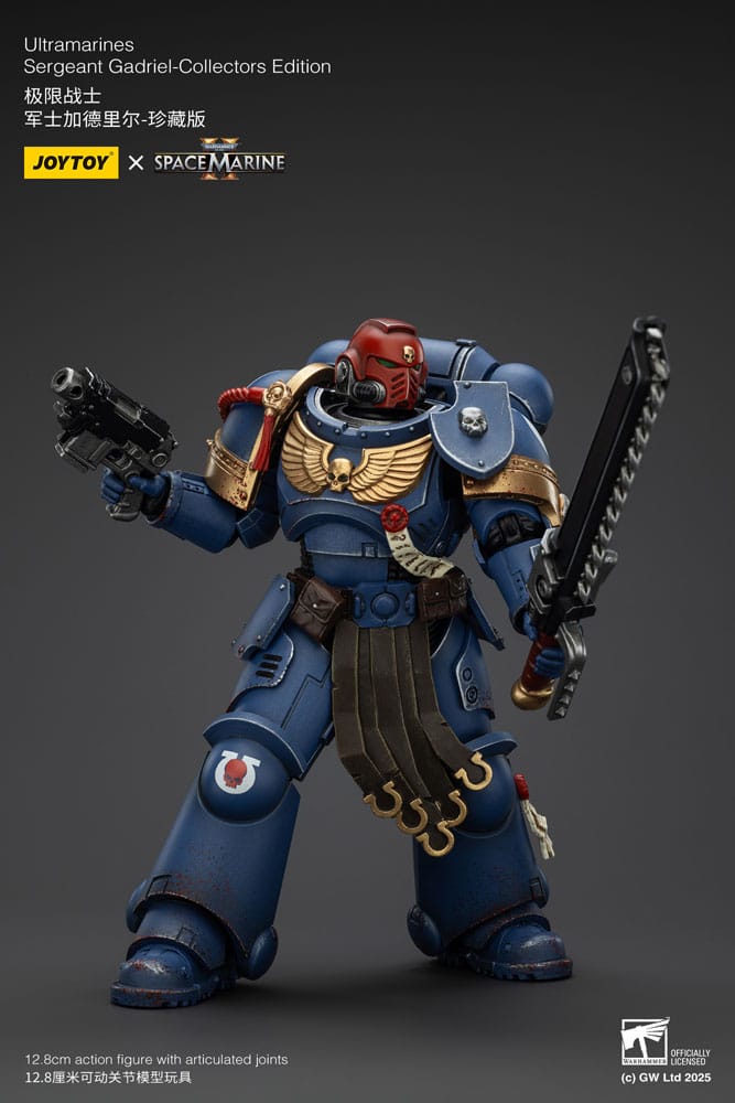 Joy Toy Sergeant Gadriel with bolt pistol and chainsword, front view