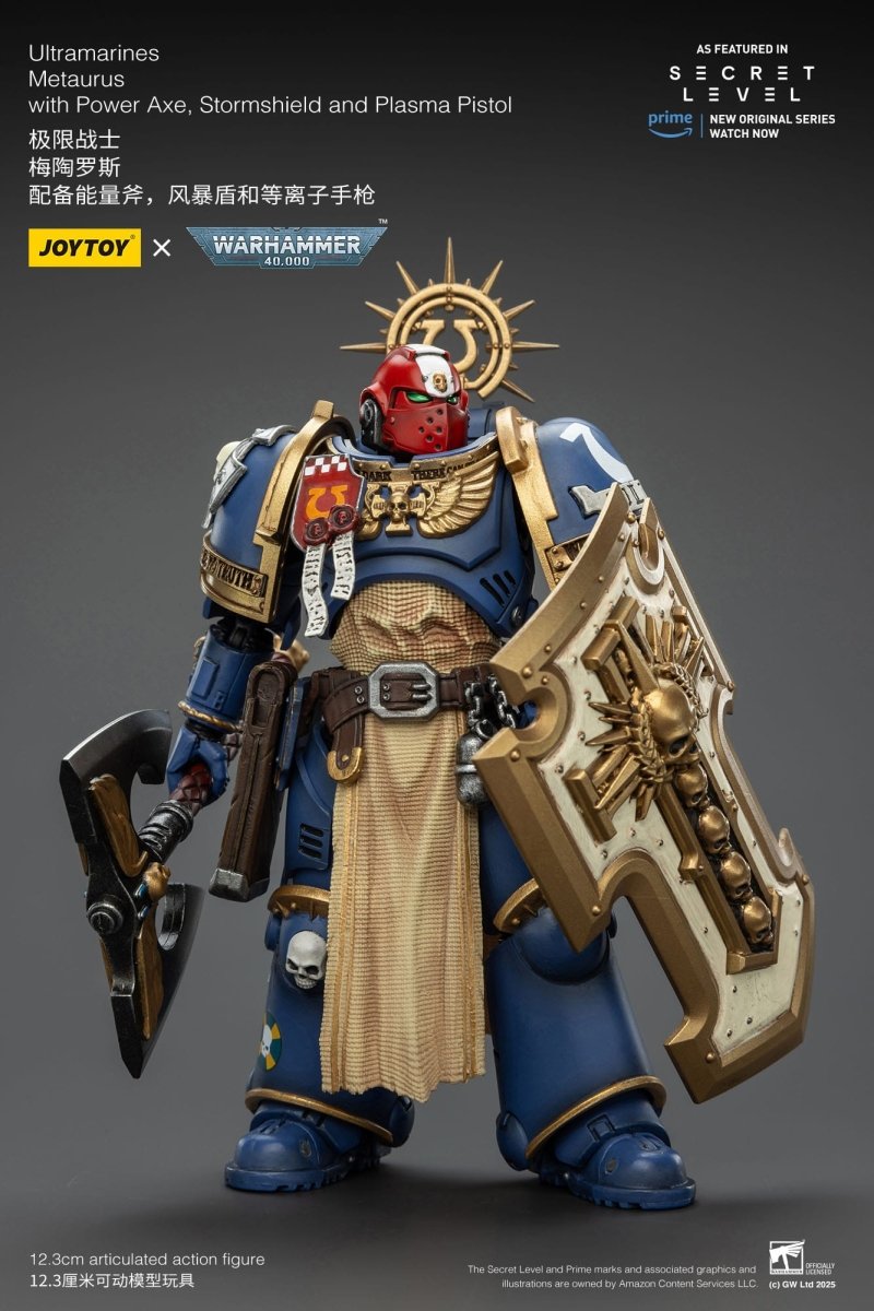 Joy Toy Warhammer 40k: Ultramarines Metaurus with Power Axe, Stormshield and Plasma Pistol 13cm - Loaded Dice