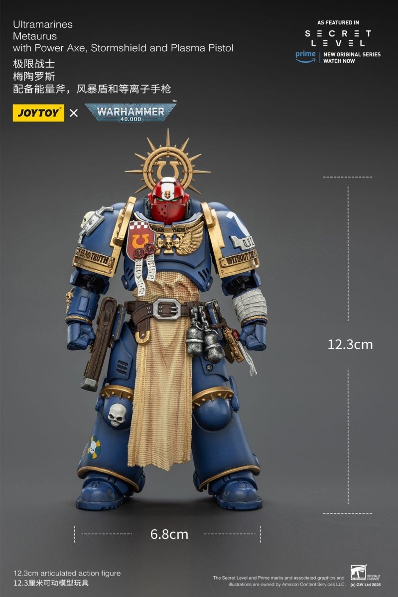 Joy Toy Warhammer 40k: Ultramarines Metaurus with Power Axe, Stormshield and Plasma Pistol 13cm - Loaded Dice