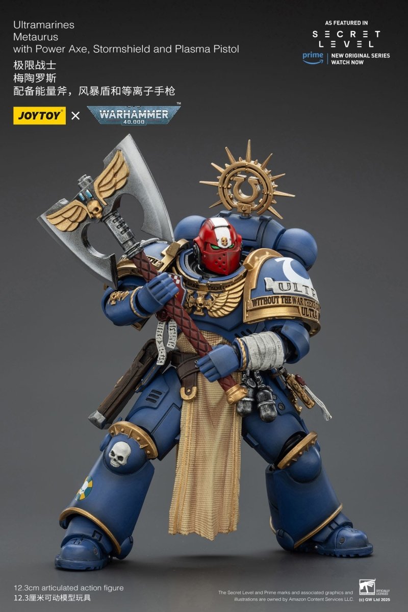 Joy Toy Warhammer 40k: Ultramarines Metaurus with Power Axe, Stormshield and Plasma Pistol 13cm - Loaded Dice