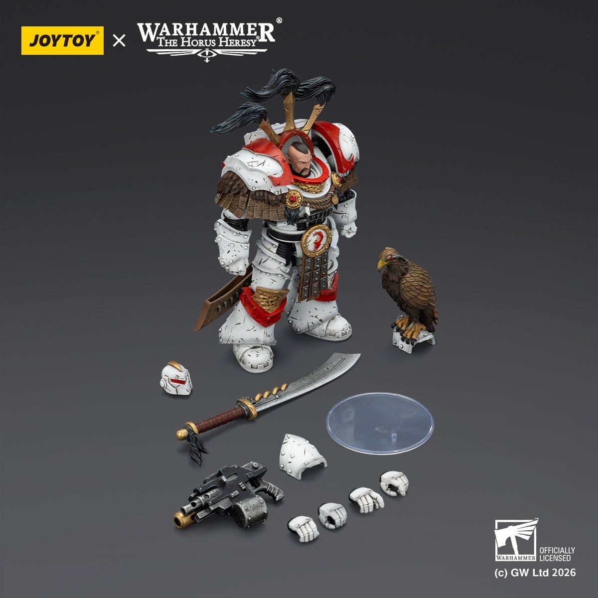 Joy Toy Warhammer 40k: White Scars Legion Praetor in Cataphractii Terminator Armour with Cyber Hawk Chogorian sword and combi-melta 14cm - Loaded Dice