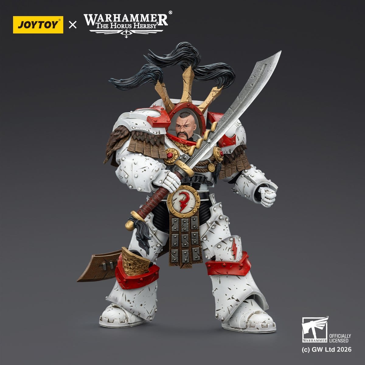 Joy Toy Warhammer 40k: White Scars Legion Praetor in Cataphractii Terminator Armour with Cyber Hawk Chogorian sword and combi-melta 14cm - Loaded Dice