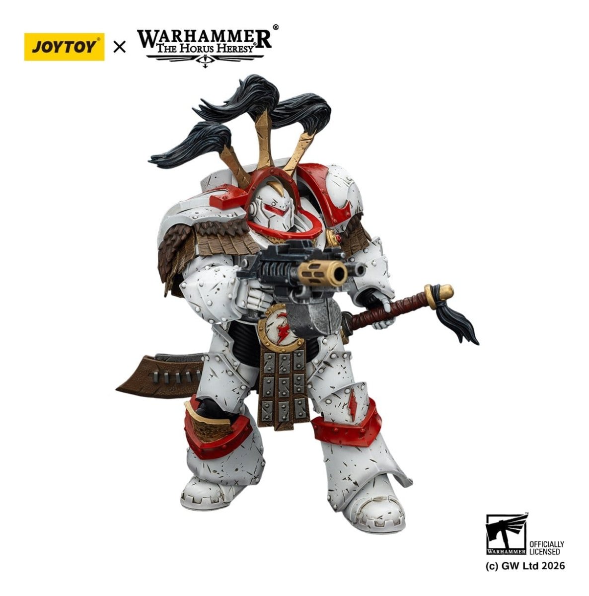 Joy Toy Warhammer 40k: White Scars Legion Praetor in Cataphractii Terminator Armour with Cyber Hawk Chogorian sword and combi-melta 14cm - Loaded Dice