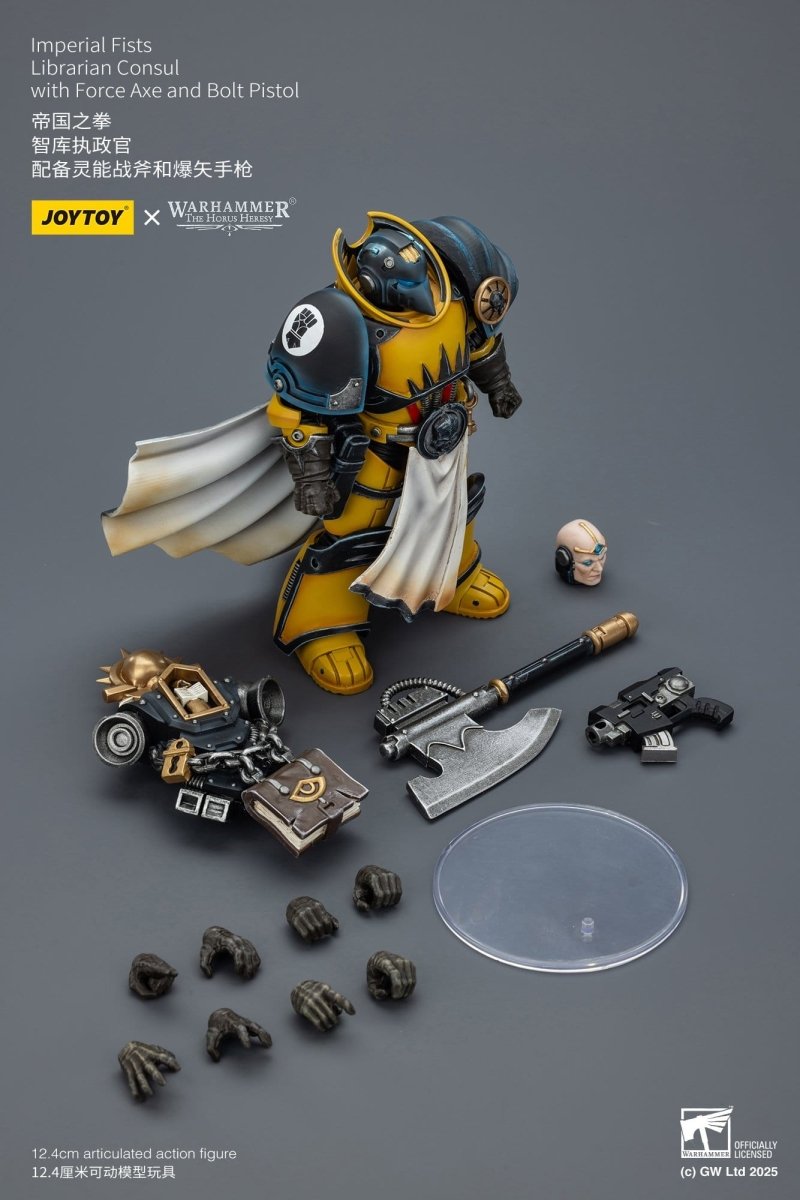 Joy Toy Warhammer The Horus Heresy: Imperial Fists Action Figure Librarian Consulwith Force Axe and Bolt Pistol 12cm - Loaded Dice
