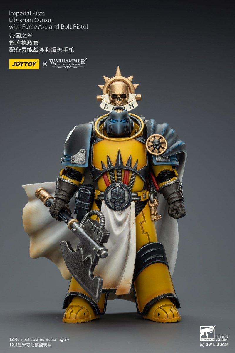 Joy Toy Warhammer The Horus Heresy: Imperial Fists Action Figure Librarian Consulwith Force Axe and Bolt Pistol 12cm - Loaded Dice