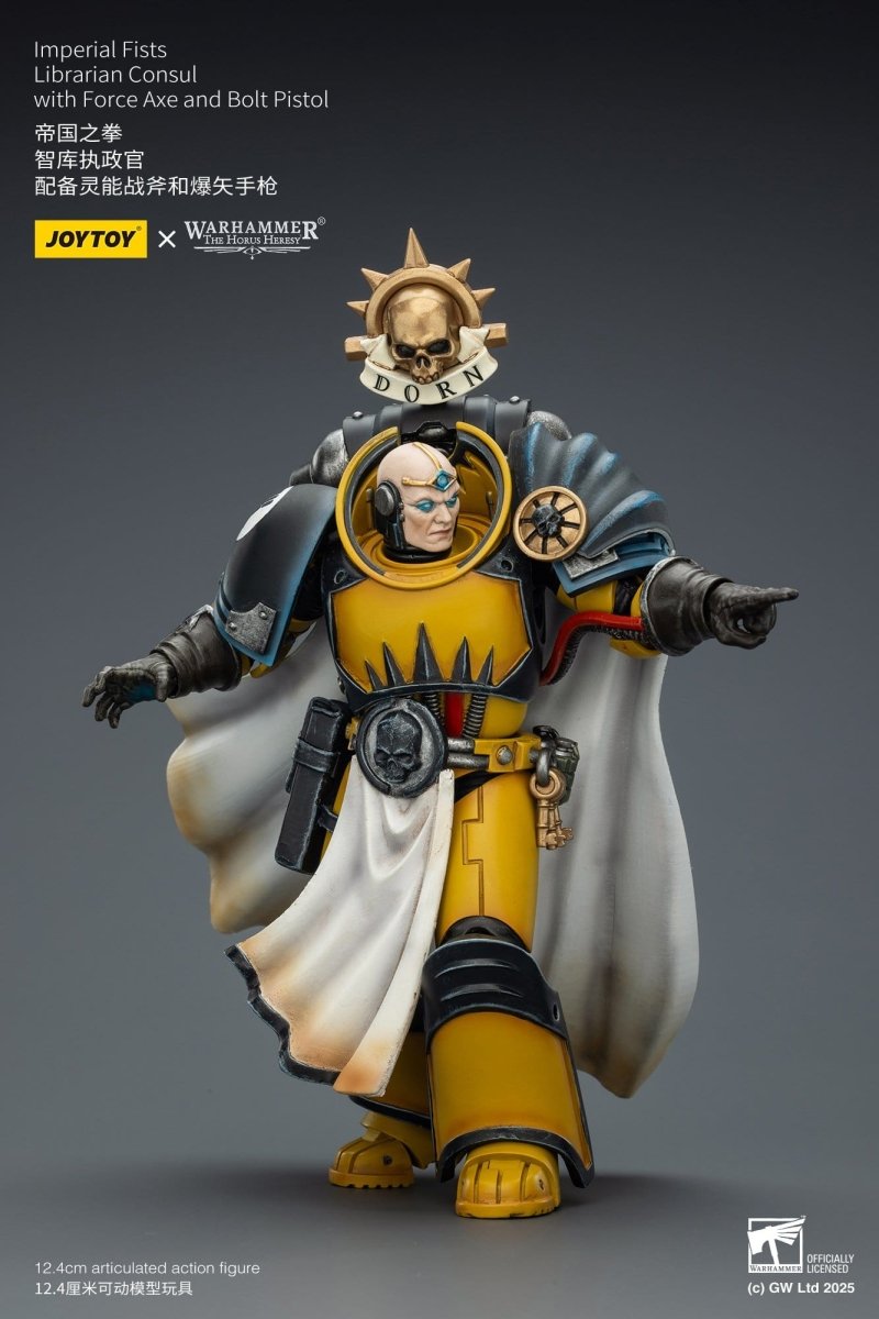Joy Toy Warhammer The Horus Heresy: Imperial Fists Action Figure Librarian Consulwith Force Axe and Bolt Pistol 12cm - Loaded Dice