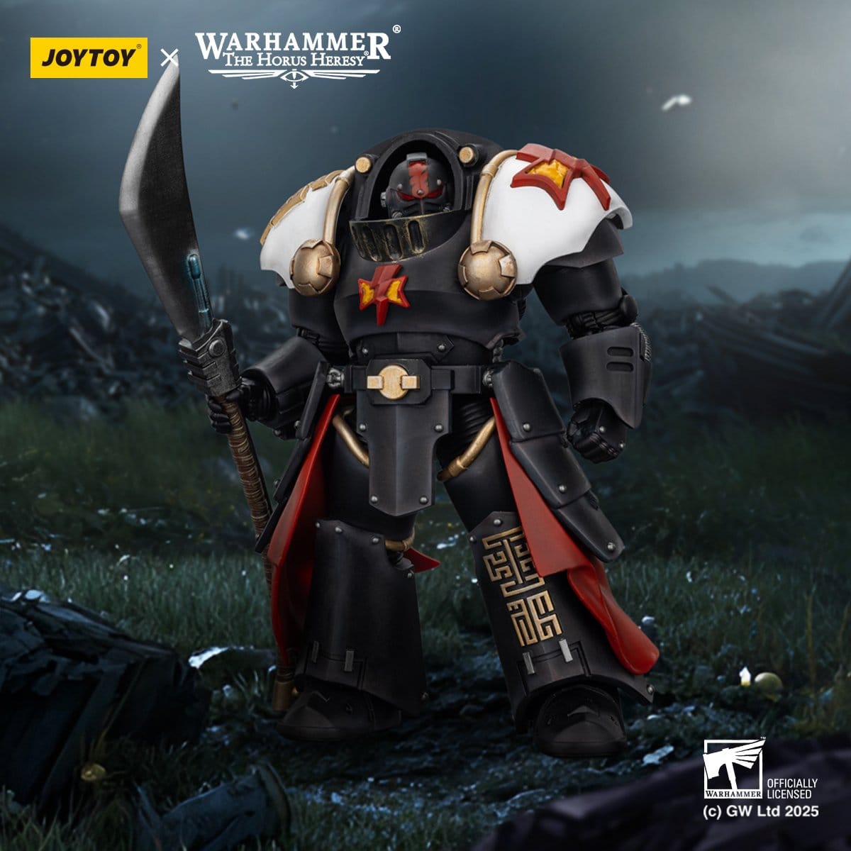 Joy Toy Warhammer The Horus Heresy: White Scars Ebon Keshig Terminator 2 with Power Glaive 13cm - Loaded Dice