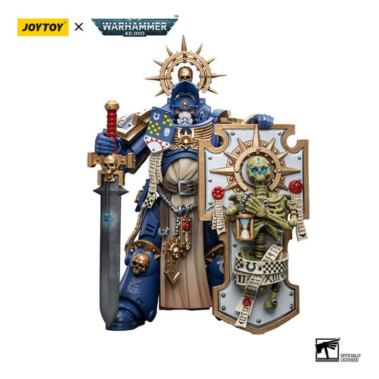 JoyToy Warhammer 40k 1/18 Ultramarines Primaris Captain figure with relic shield and power sword