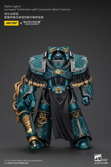 JoyToy Warhammer The Horus Heresy Action Figure Alpha Legion Lernaean Terminator with Conversion Beam Cannon 14 cm