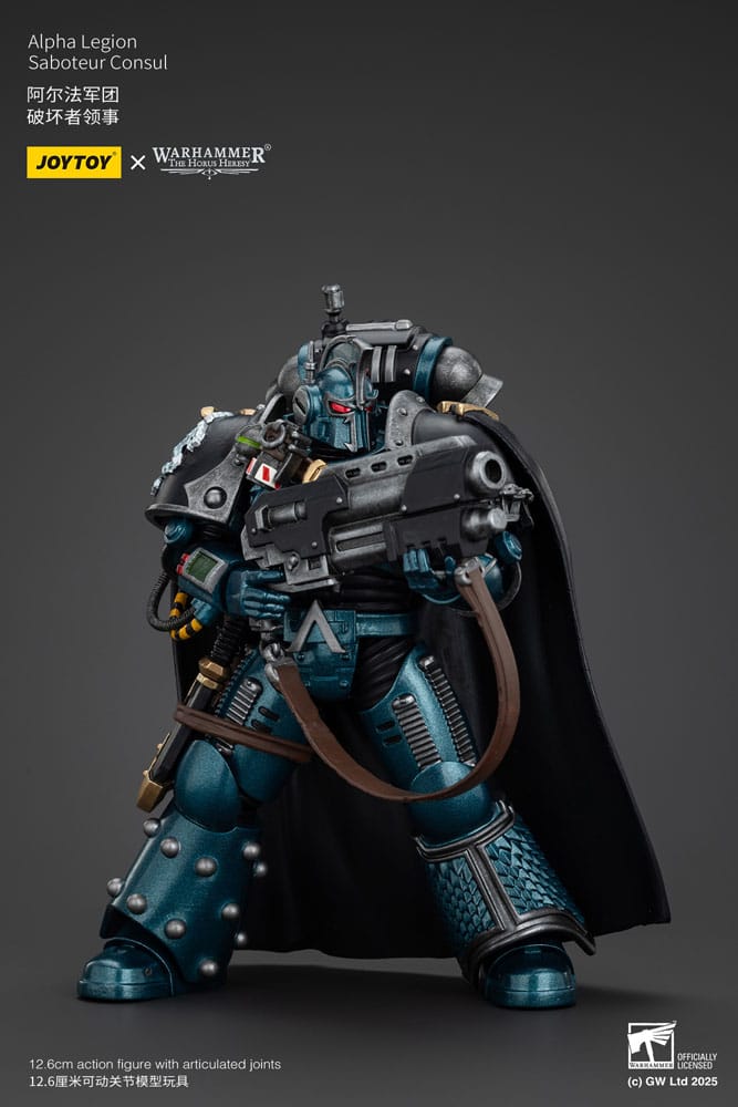 JoyToy Horus Heresy Alpha Legion Saboteur Consul figure, weapon held at hip, front view