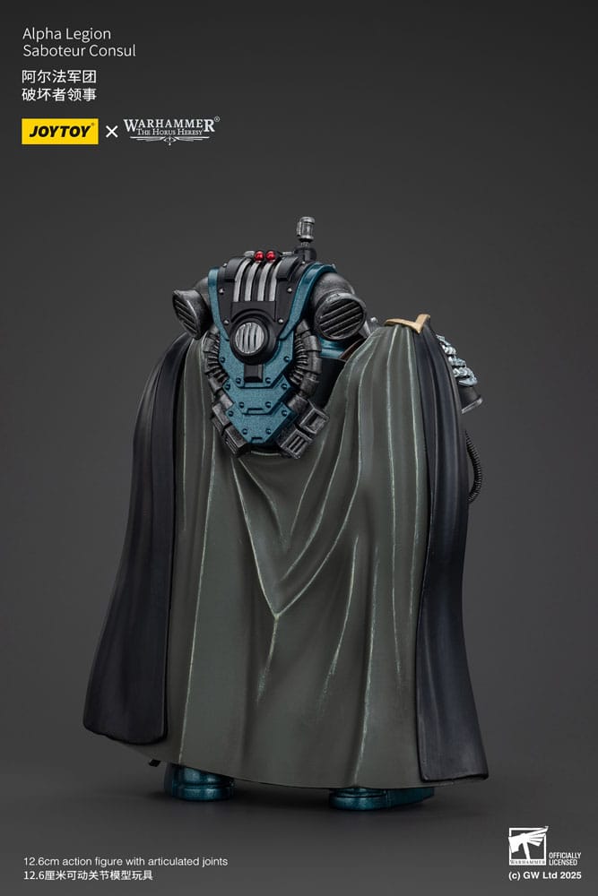 JoyToy Horus Heresy Alpha Legion Saboteur Consul figure, back view showing cloak
