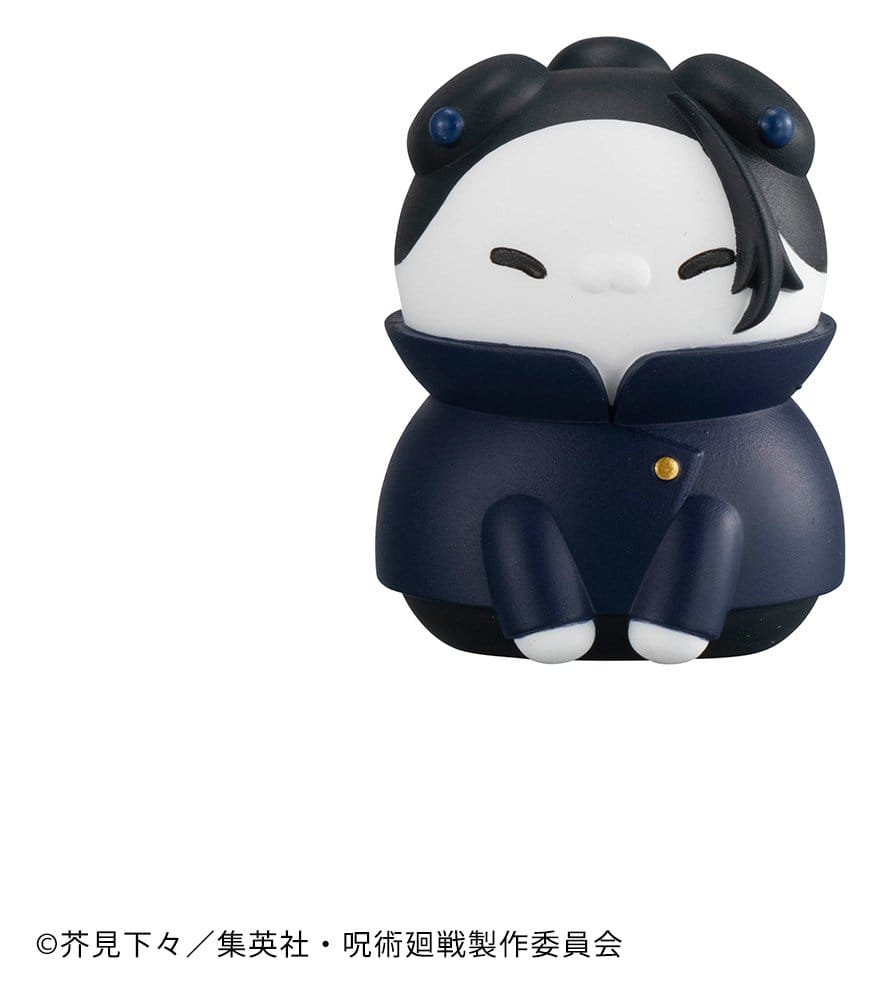 Jujutsu Cats mini figure of Geto as a cat with hair bun and dark school uniform