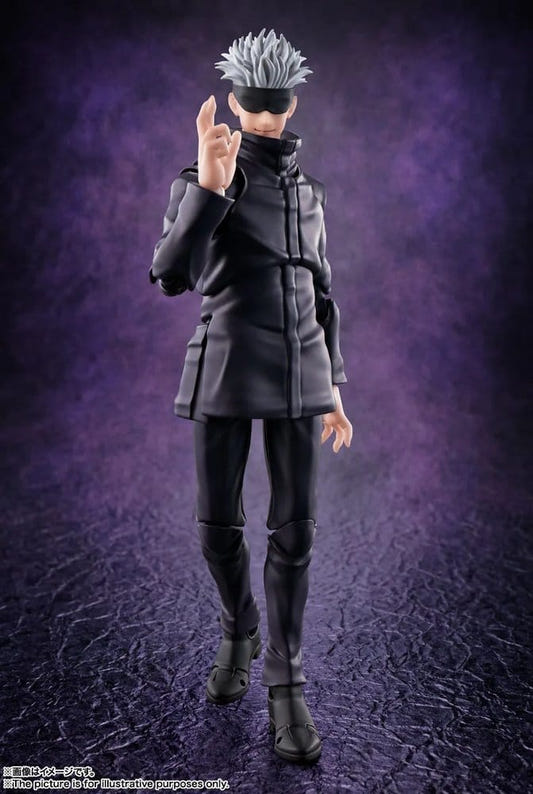 Bandai S.H.Figuarts Satoru Gojo action figure from Jujutsu Kaisen, blindfolded, front view