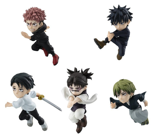 Megahouse Jujutsu Kaisen Tobimas line-up of five mini figures in leaping action poses