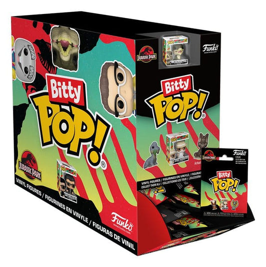 Funko Jurassic Park Bitty Pop! counter display box with blind-bagged mini figures