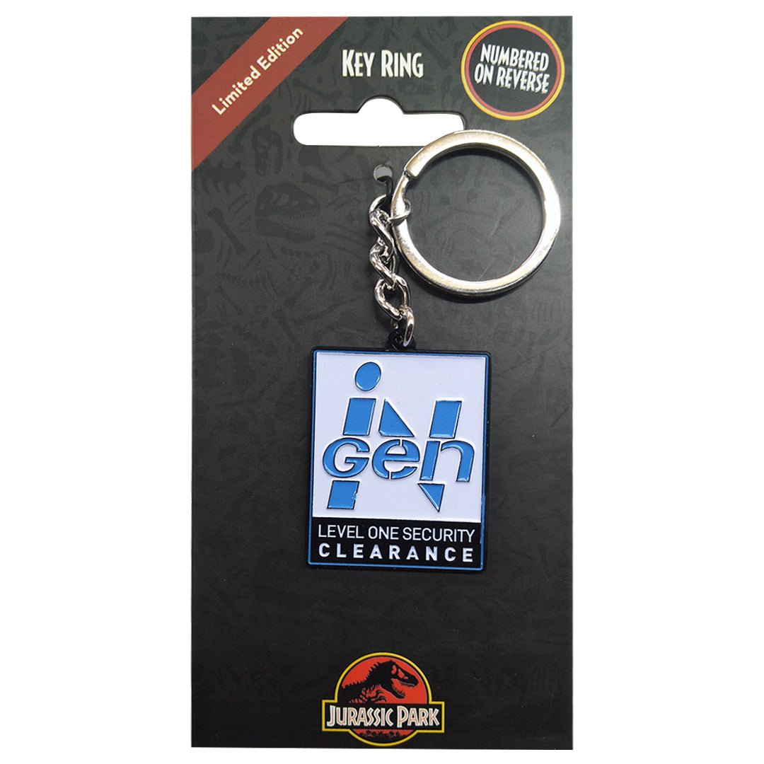 Fanattik Jurassic Park limited edition InGen key ring on its backing card