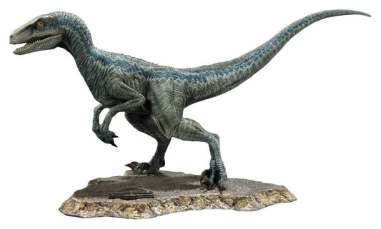 Prime 1 Studio Jurassic World Blue 1/10 Velociraptor statue on a textured earth base