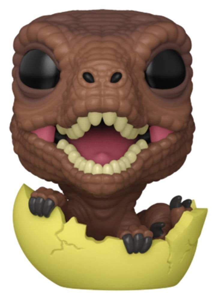Jurassic World Pocket POP! brown baby dinosaur mini figure hatching from a yellow egg