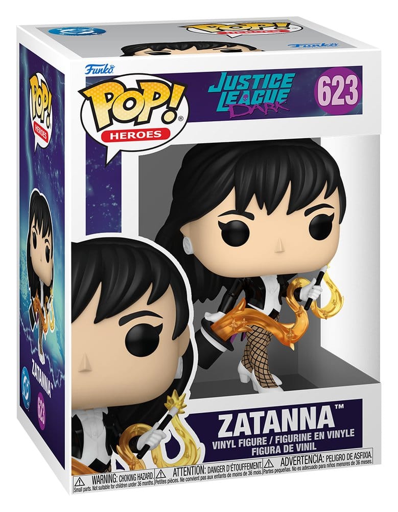 Zatanna Funko POP! Heroes vinyl figure in its Justice League Dark box, number 623