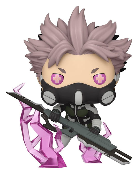 Funko Pop! Animation Gen Narumi vinyl figure from Kaiju No. 8 with mask and pink-bladed weapon