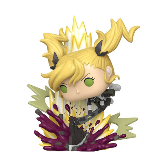 Funko POP! Deluxe Kikoru Shinomiya from Kaiju No. 8 slamming her axe down on a burst base
