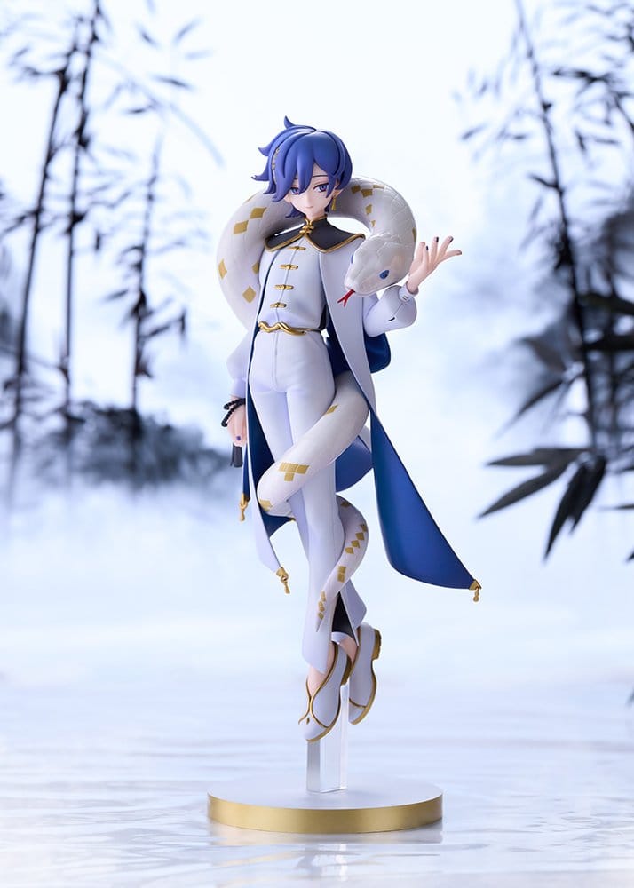 Kaito Chinese Style 1/7 figure on gold base against a misty ink-painting bamboo backdrop
