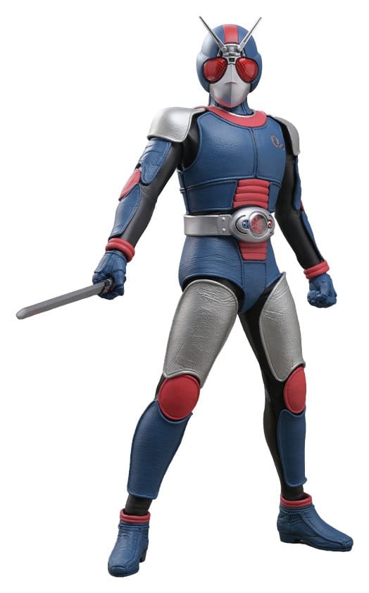 Hot Toys Kamen Rider Black RX BioRider 1/6 figure holding a silver Bio Blade, full-length cut-out