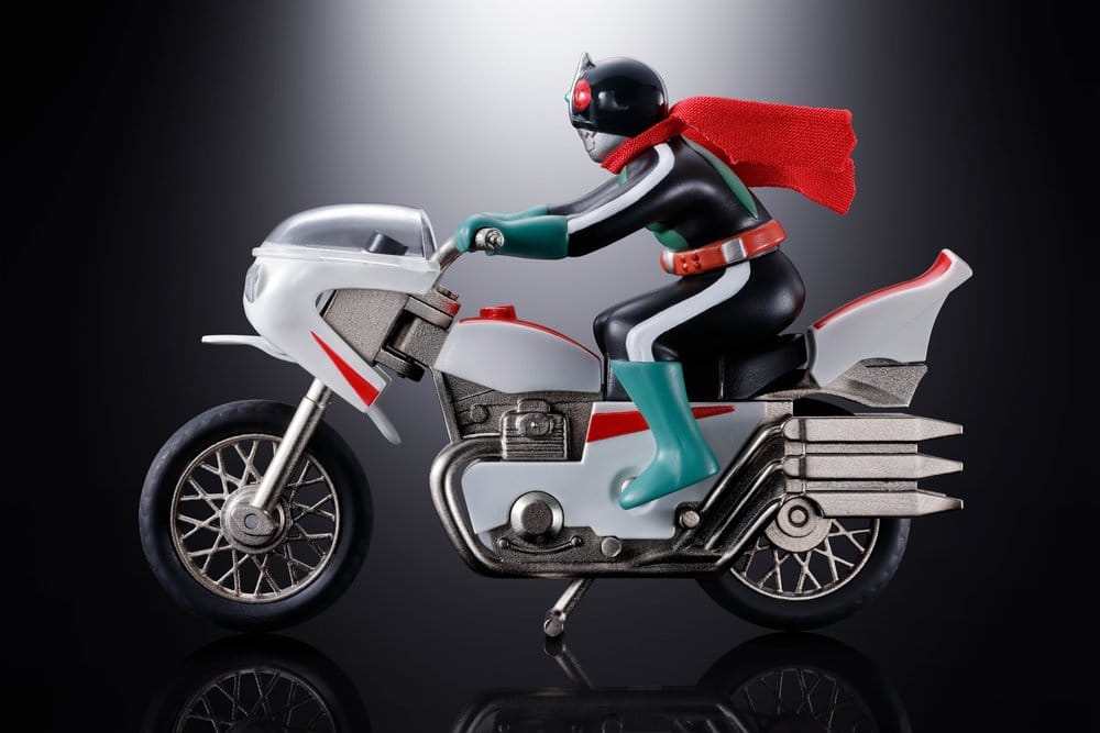 Chogokin Cyclone (Masked Rider 2) diecast motorbike and rider, side view