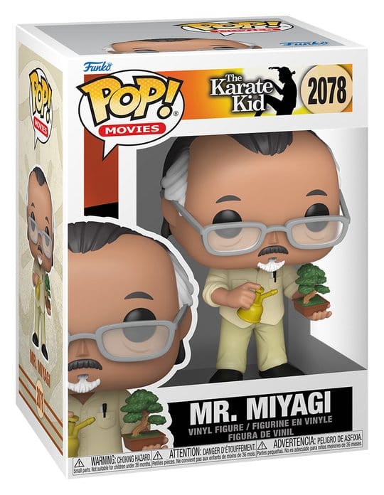 The Karate Kid Funko Pop! Mr. Miyagi 2078 with bonsai tree vinyl figure in its window box