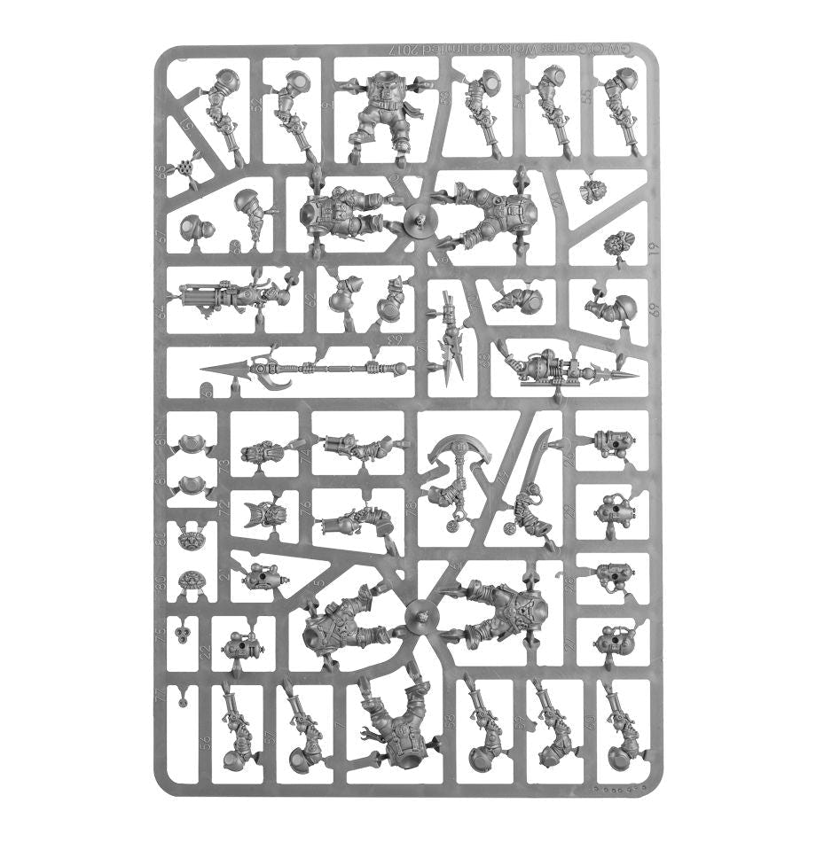 Kharadron Overlords Arkanaut Company unpainted plastic sprue, frame 2 of 2
