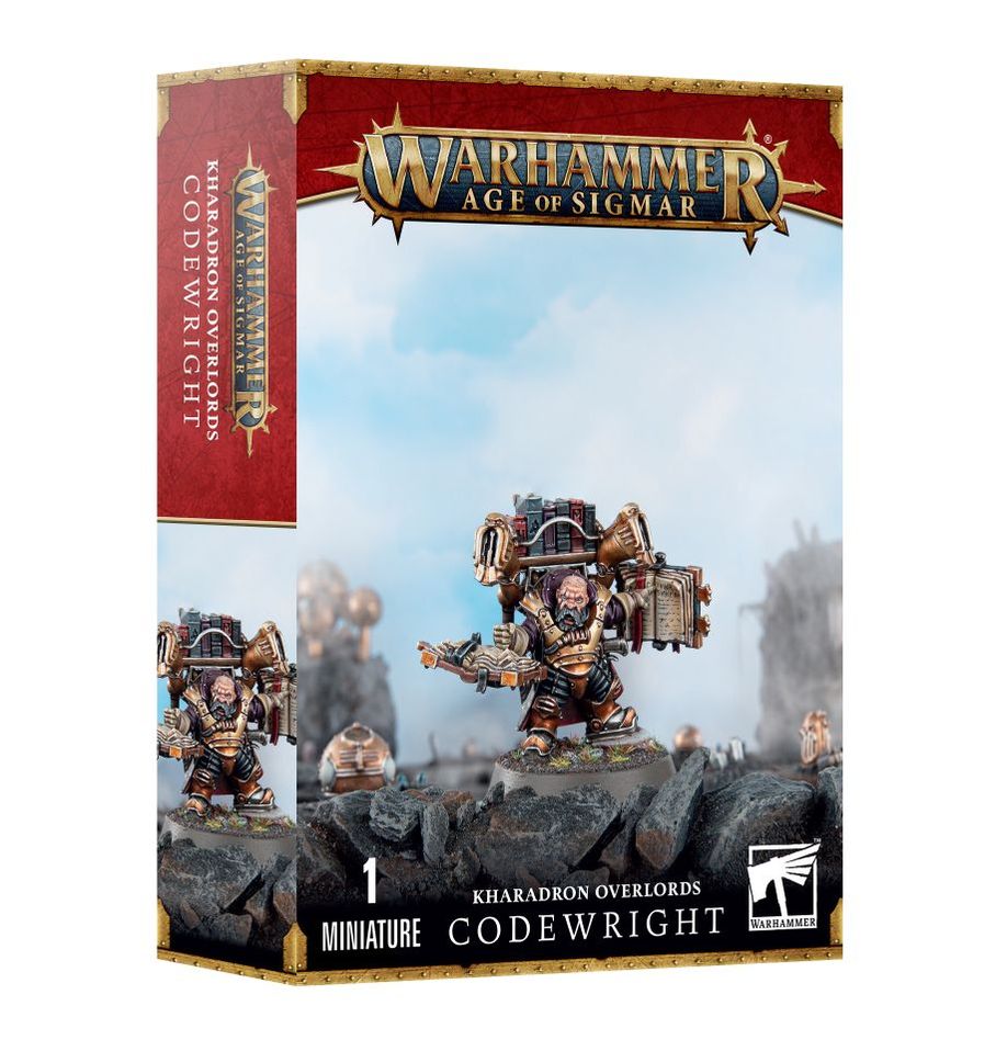 Games Workshop Age of Sigmar Kharadron Overlords Codewright box front with the painted duardin miniature